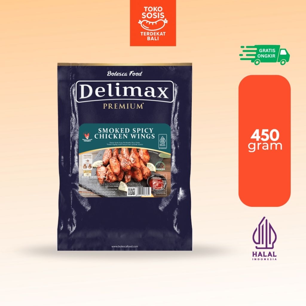 Delimax Spicy Wings 450 gram | Smoked Spicy Chicken Wings