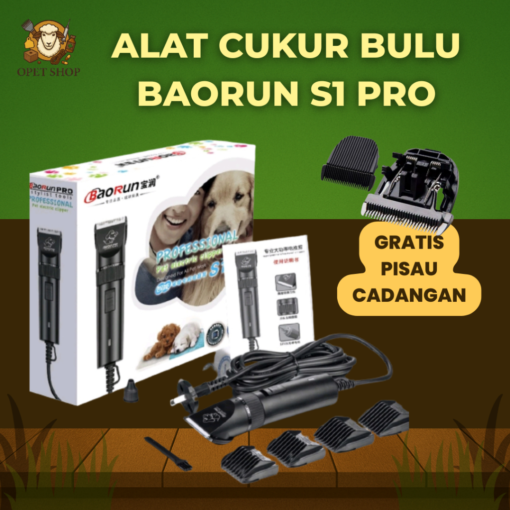 Alat Cukur Bulu Hewan Baorun S1 Pro