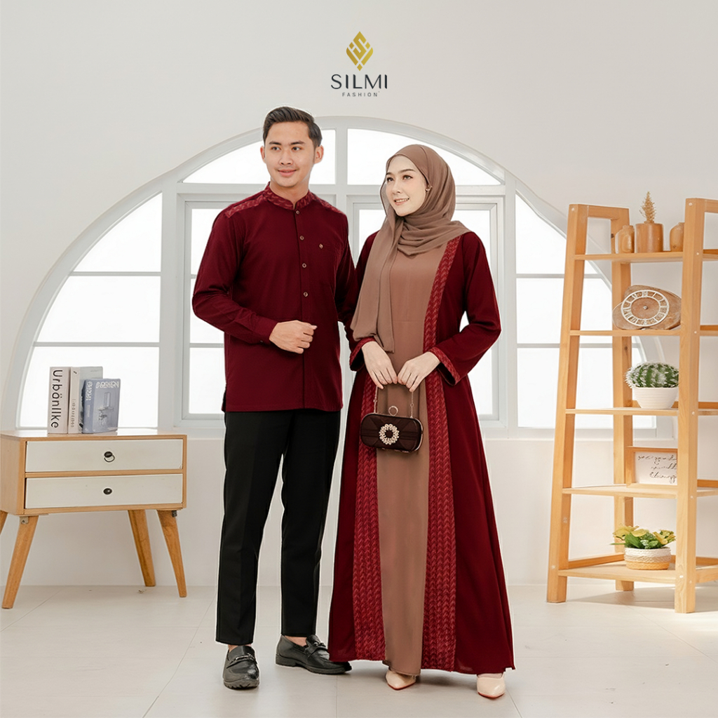 YUMNA COUPLE ORIGINAL BY SILMI FASHION - ATASAN KOKO KEMEJA PRIA DEWASA LENGAN PANJANG PENDEK POLOS 