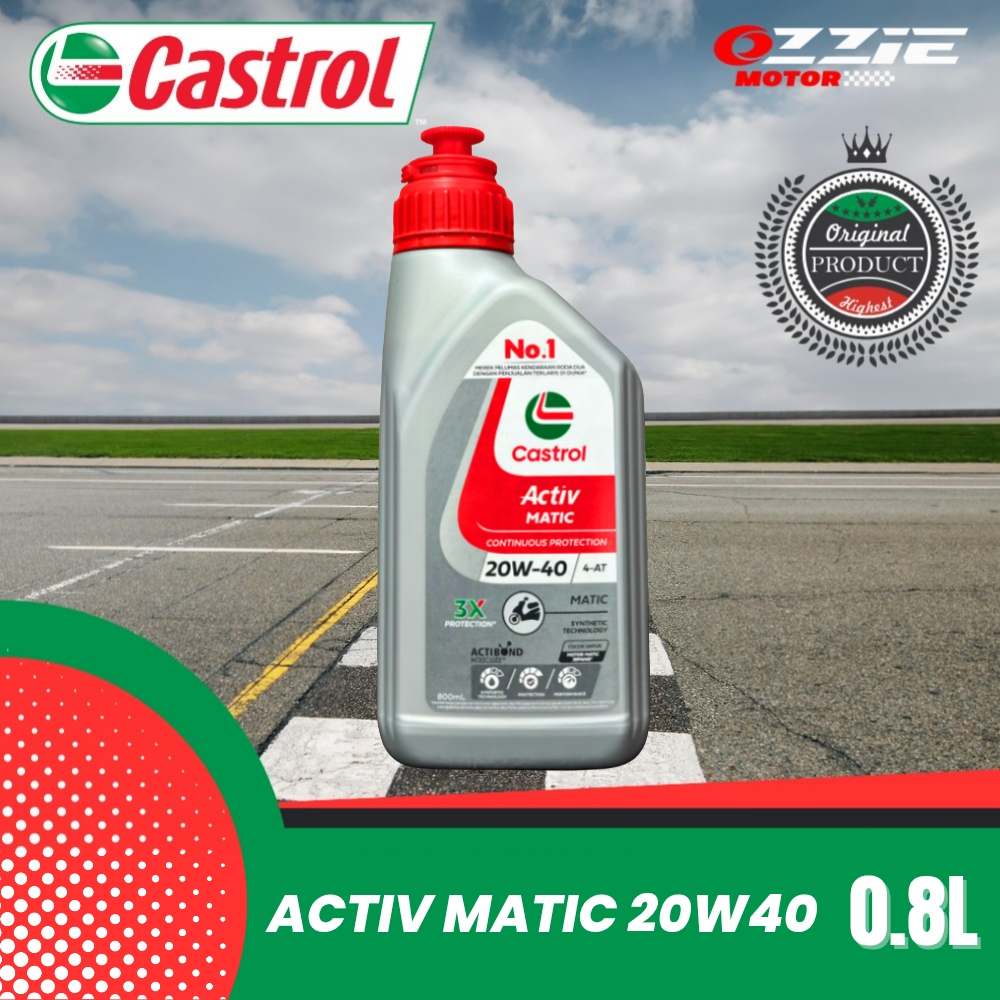 OLI CASTROL OLI MESIN MOTOR CASTROL ACTIV MATIC 20W-40 (0.8L)