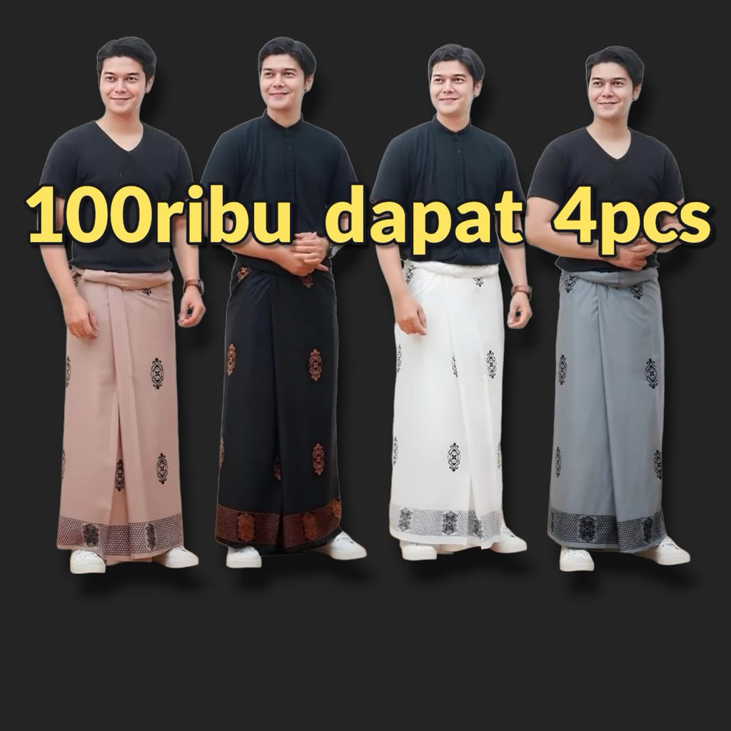 100ribu Dapat 4pcs Sarung Batik Motif Sarwon Sarung Santri Gus Iqdam