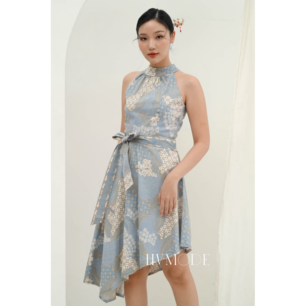 Dres Batik Wanita Bahan Katun Motif Bunga-Bunga Model 254ICE