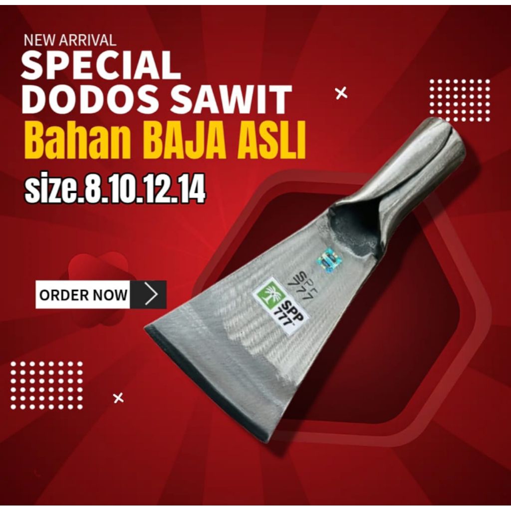 Dodos sawit spp777 malaysia baja asli full sepuh , sudah siap pakai tanpa asah. ORi 100%