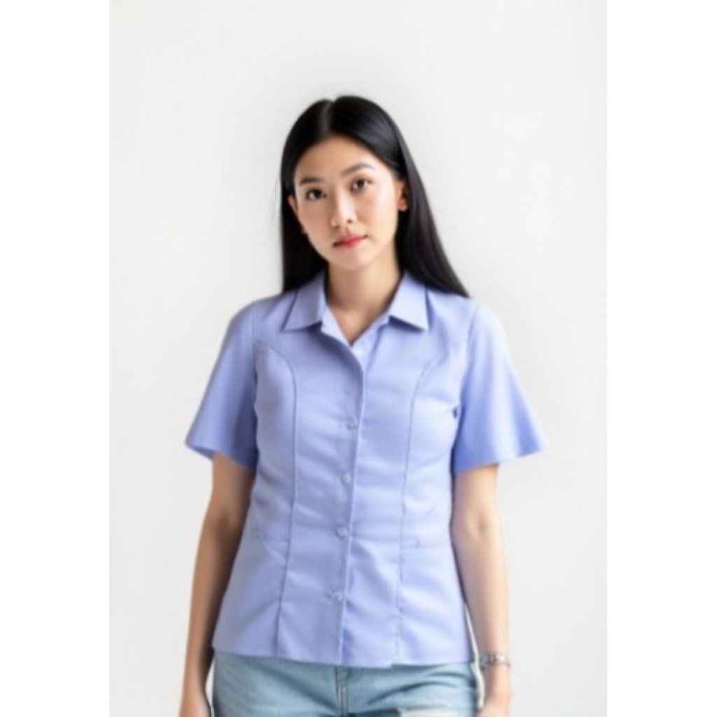 KEMEJA PUTIH WANITA LENGAN PENDEK/BAJU  KERJA DINAS WANITA PUTIH LENGAN PENDEK.