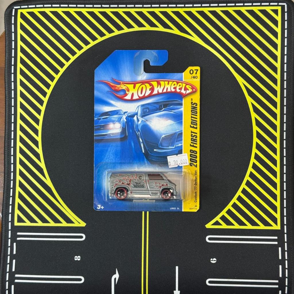HOT WHEELS CUSTOM 77 DODGE VAN REGULAR GREY 2008 FIRST EDITION TREASURE HUNT REGULAR