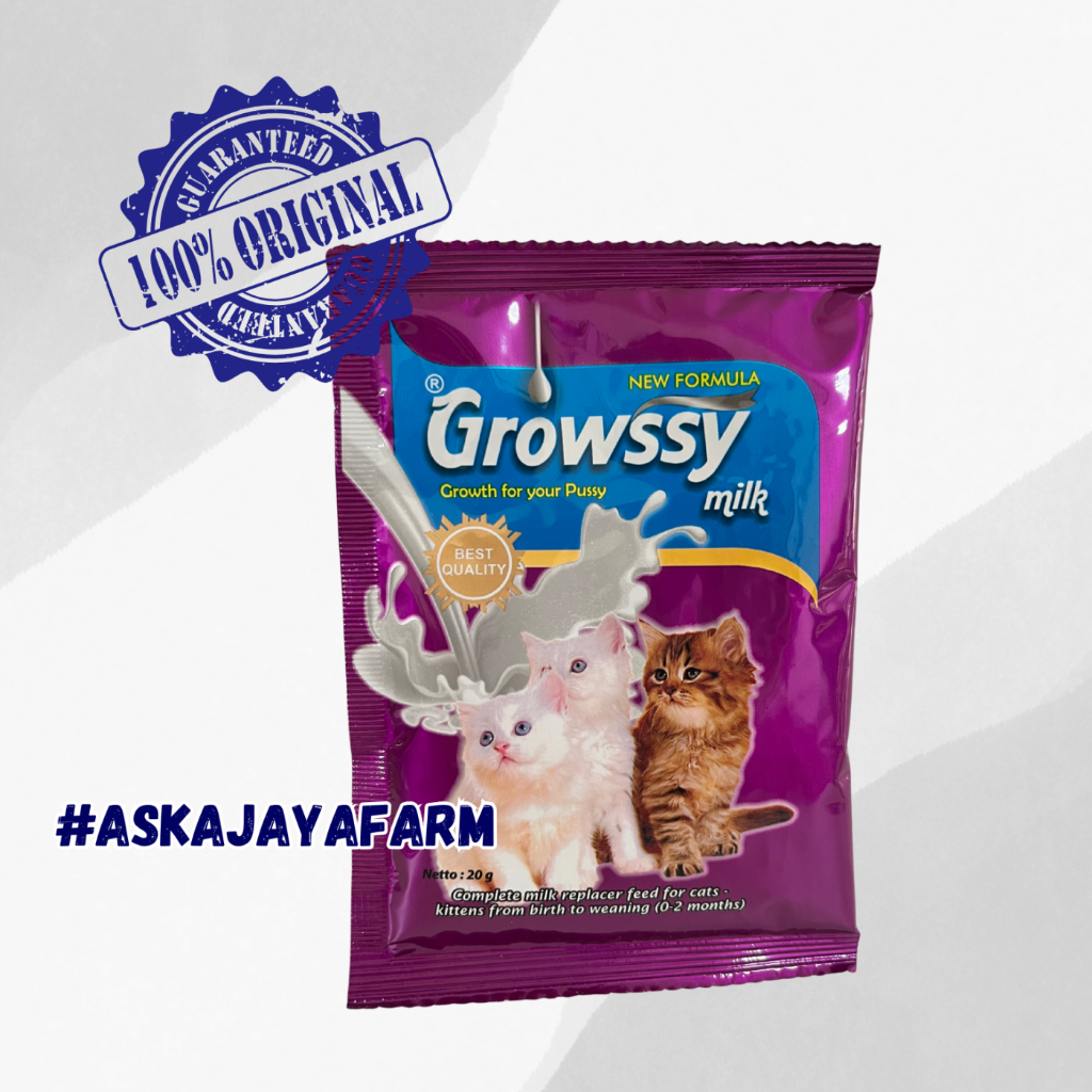 Growssy Milk - Susu Pengganti untuk Kucing Kitten Usia 0-2 Bulan