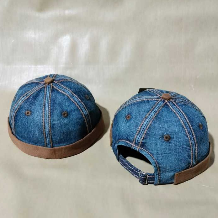 Peci mikihat Peci uas Peci Topi Pria Dewasa Mikihat Lepis Wosing Jaitan rantai Bahan jeans 100% Coto