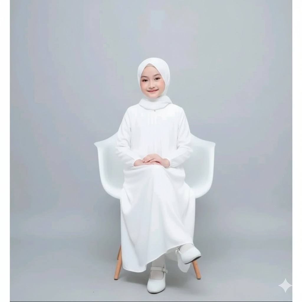 Sabira Gamis Putih Anak Crinkle airfloww premium