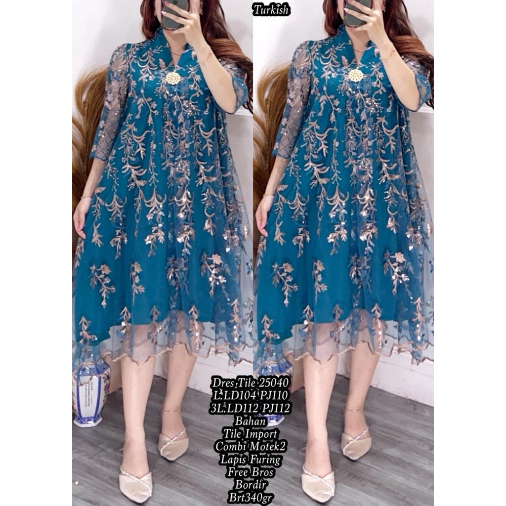 dress tile mewah / baju pesta / baju kondangan