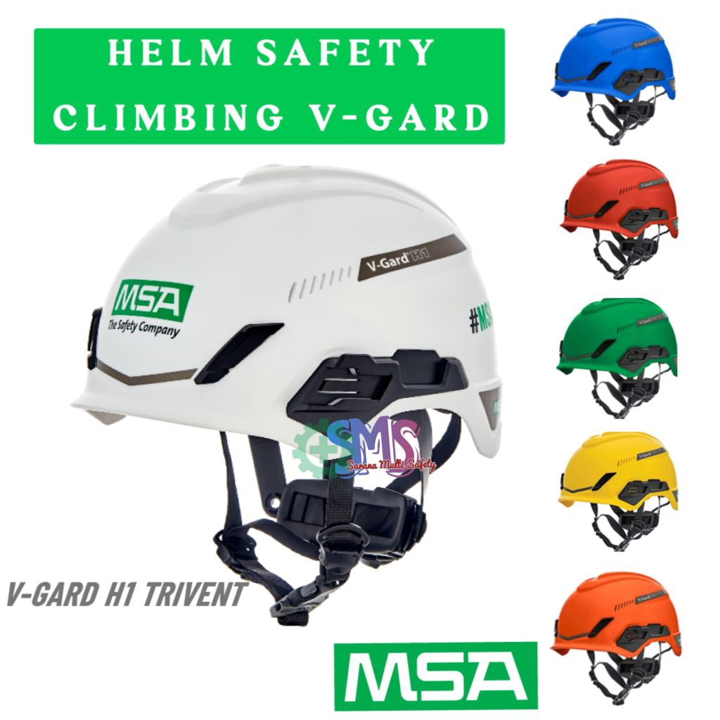 Helm Climbing MSA V-Gard H1 Lokal SNI - Helmet Safety Trivent MSA V- GARD ORIGINAL