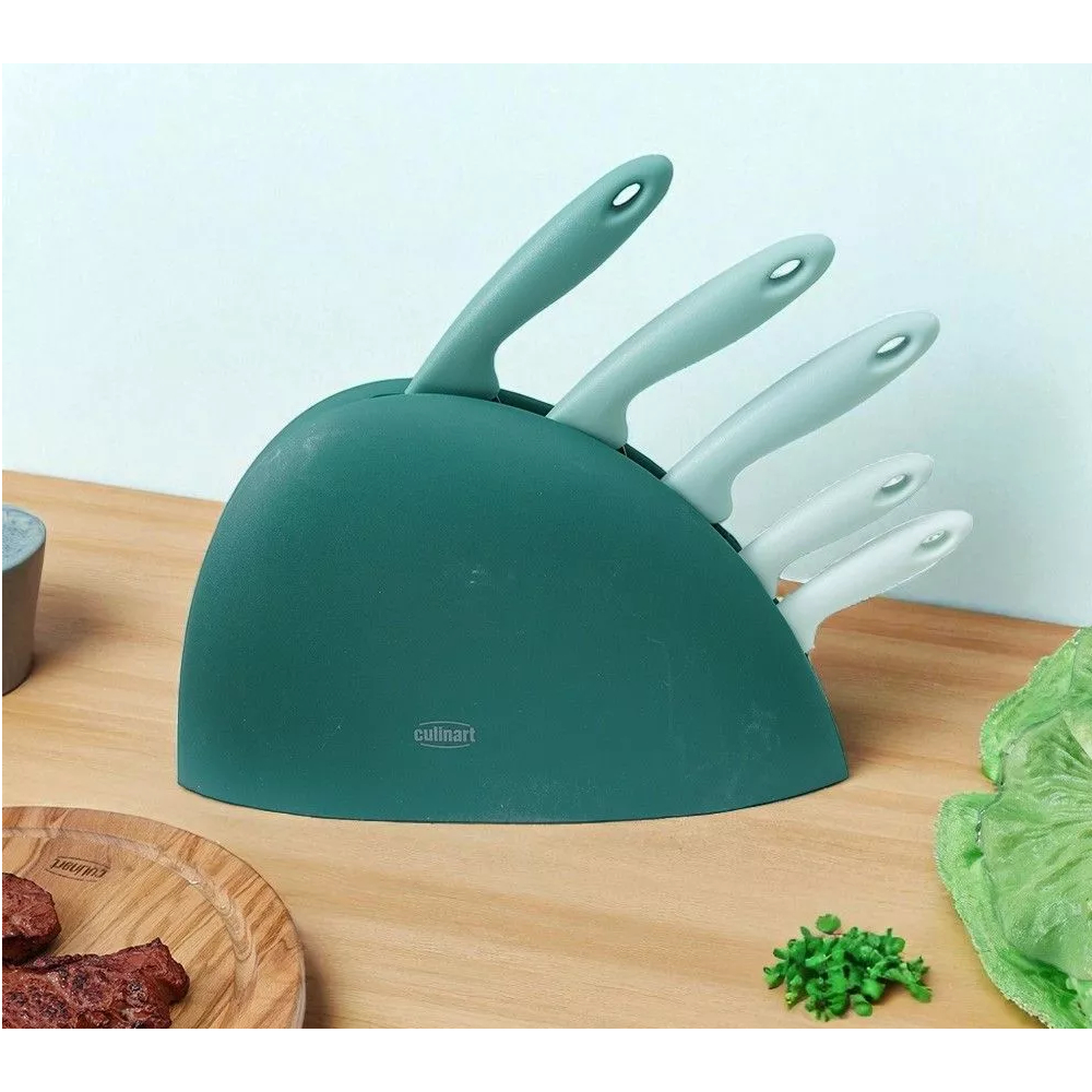 AZKO Krischef CULINART KNIFE BLOCK PP HANDLE Set 5 Pcs Pisau Dapur