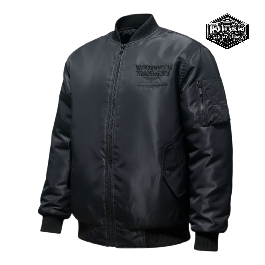 Kicksoogar ​Jaket Bomber Pria Hitam Parasut Waterproof Kualitas Premium Jaket Outdoor Anti Angin