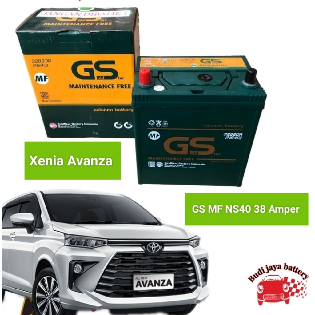 Aki mobil Xenia Avanza Terios Rush APV GS MF NS 40 38 Amper Aki kering