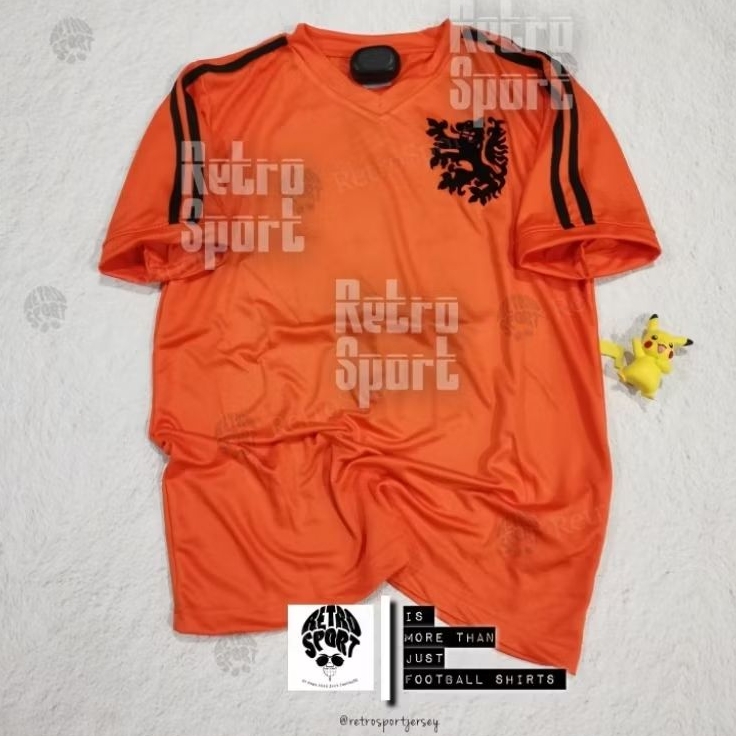 Jersey/Baju Bola Vintage — HOLLAND BELANDA Retro Home Pildun 1974 Era Cruyff | WeKa VENDOR HQ size S