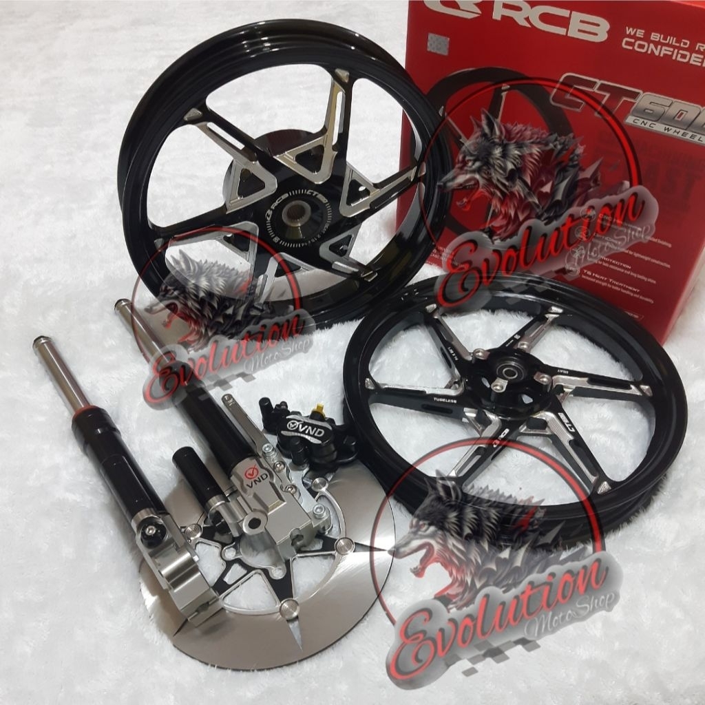Shock depan VARIO125 Paketan plus velg RCB + shock + cakram set pnp motor beat scoopy vario110 vario