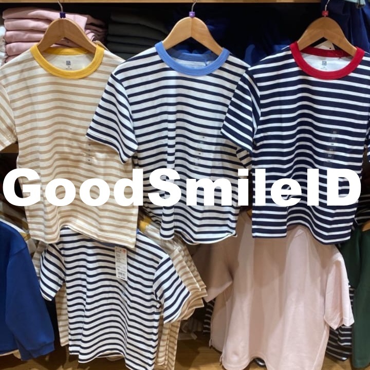 SALE KIDS AIRism Katun T-Shirt Garis Crew Neck Stripe Striped Shirt Short Sleeve Kaos Kerah Bulat An