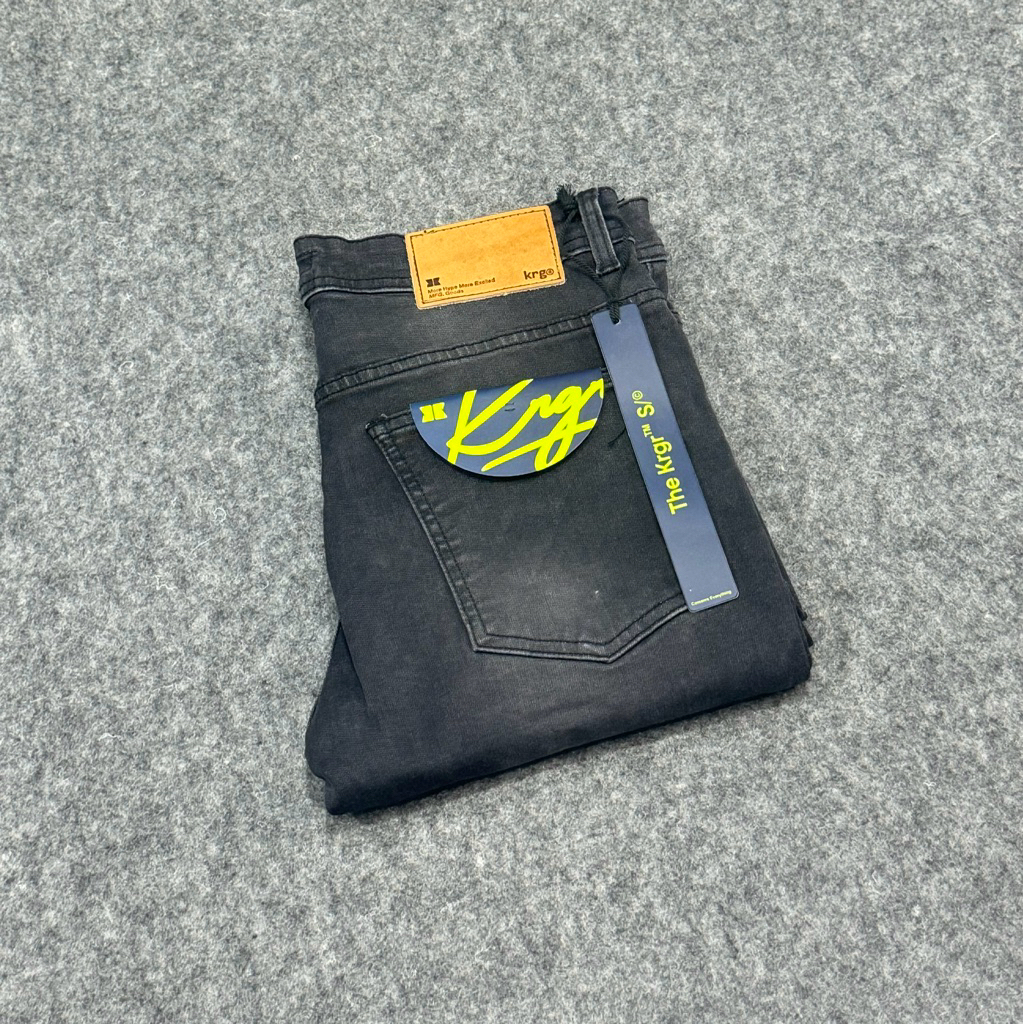 Celana Panjang Jeans KRGR Original Warna Abu Gelap Slim-Fit