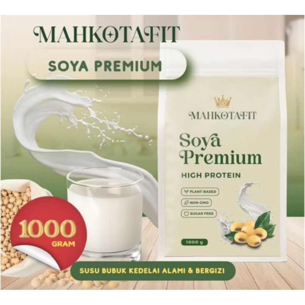 whey protein mahkota bubuk kedelai 1kg/susu bubuk kedelai non gula/susu bubuk kedelai mahkotafit