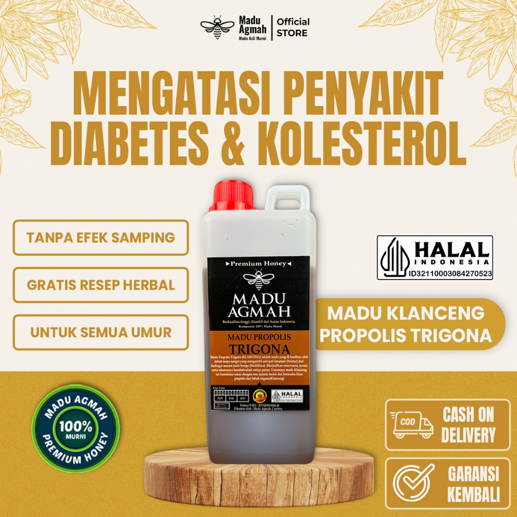 Madu Agmah Klanceng Propolis Trigona Asli Murni 100% Tanpa Campuran Pengobatan Diabetes & Kolesterol