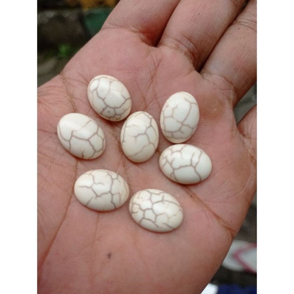 batu akik lepasan pirus putih 16 mm