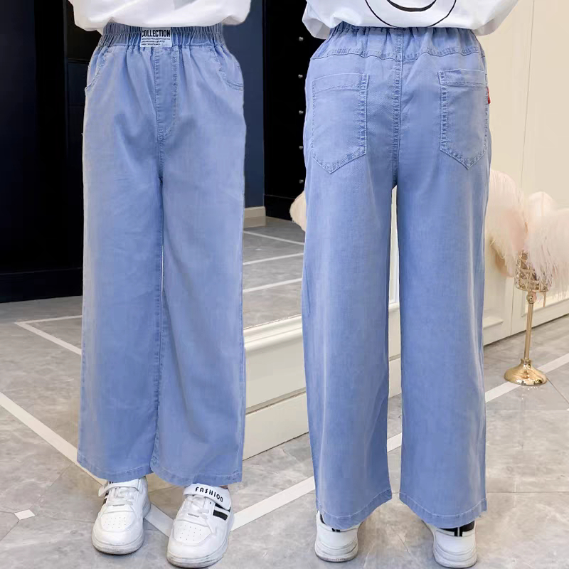 Jeans Kulot Polos Anak Perempuan Import Umur 1-10 Tahun Celana Jeans Kulot Anak Cewek Kekinian