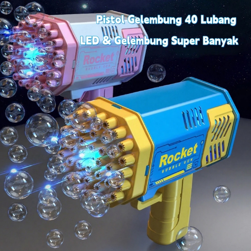 NEW  LOZTOYS Otomatis Dream Bubble Gun 40 Lubang / Bubble Mainan Bubble Gun Jumbo / Mainan Bubble
