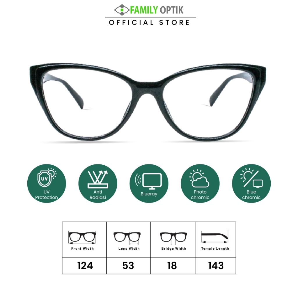 Family Optik - Kacamata Hashtag Blueray Photocromic Anti Radiasi 23058