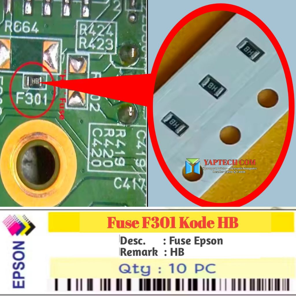 10Pcs Fuse HB Epson L3110 Fuse Kode HB L3210 Fuse L4150 Fuse L5190 Fuse  L5290 Kode HB Fuse Skering 