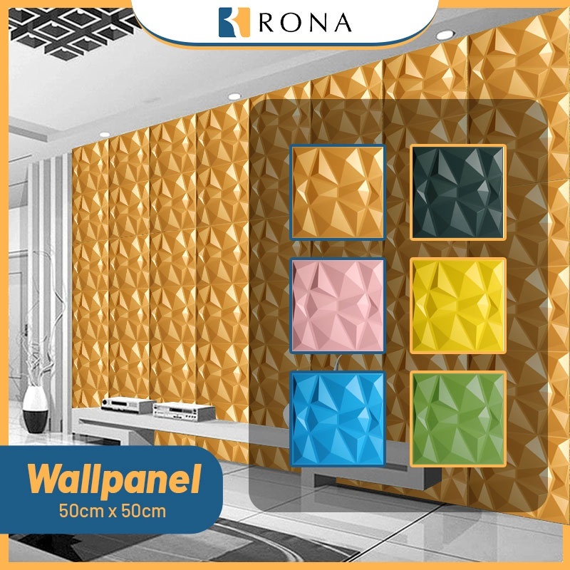 RONA 3D PVC Wall Panel Warna Warni 50x50cm