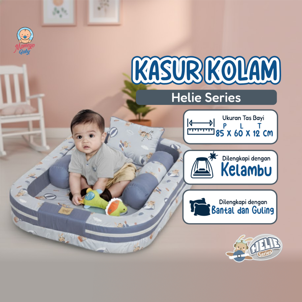 BABY JOY KASUR BAYI KOLAM + KELAMBU HELIE SERIES