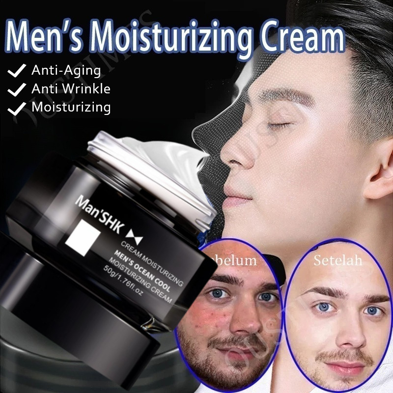 AMPUH Original Krim Pria Pemutih Wajah Krim pelembab hidrasi pria Anti Kerut Pelembab Kulit Kering K
