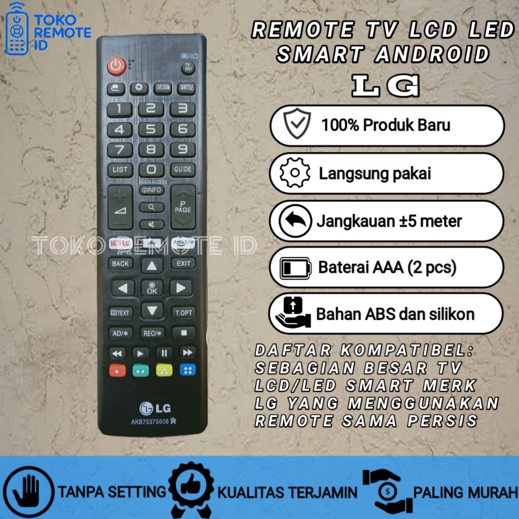 REMOT REMOTE TV LCD LED LG SMART TV AKB75375608