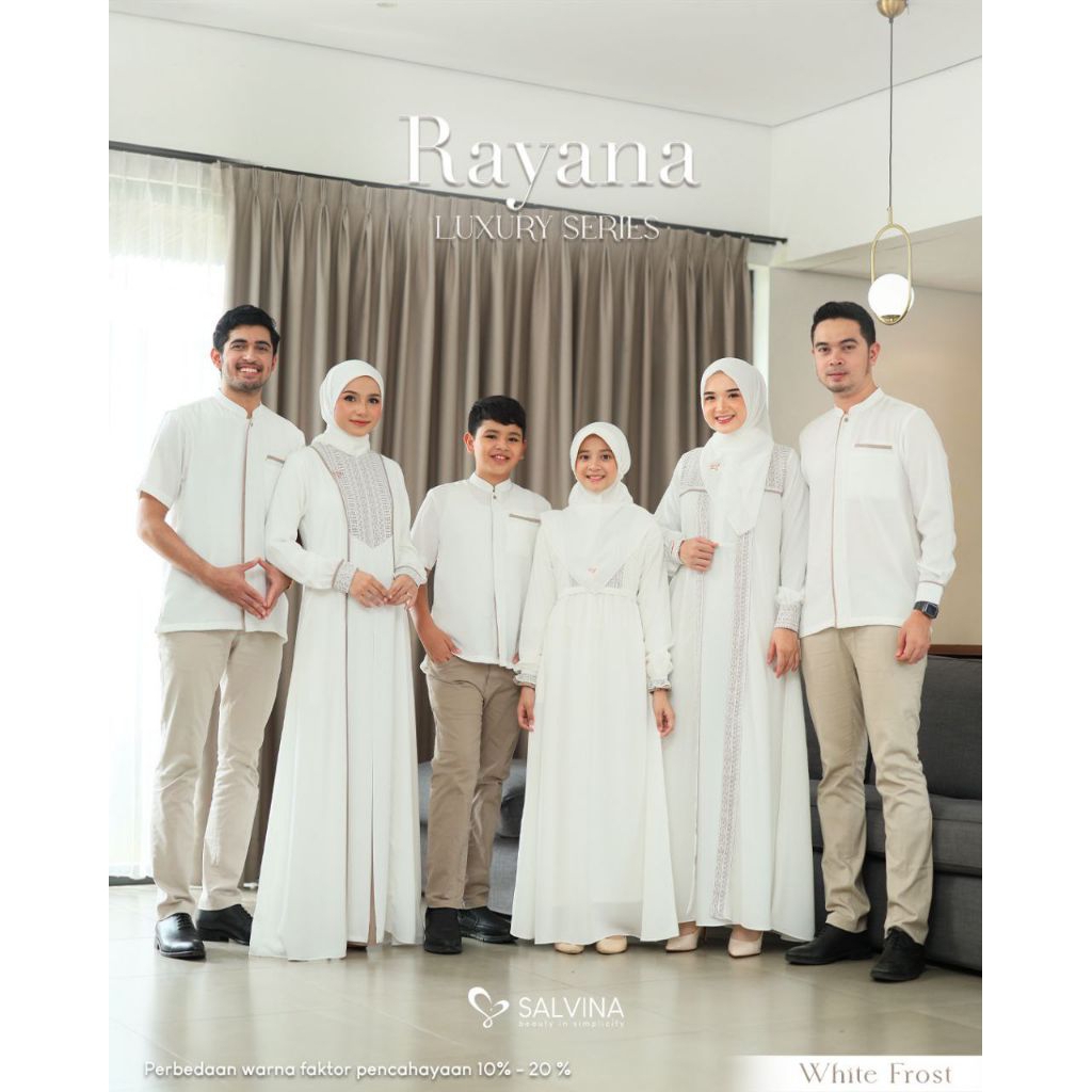 WHITE FROST - SARIMBIT RAYANA LUXURY BY SALVINA HIJAB - FAMILY SET COUPLE MUSLIM
