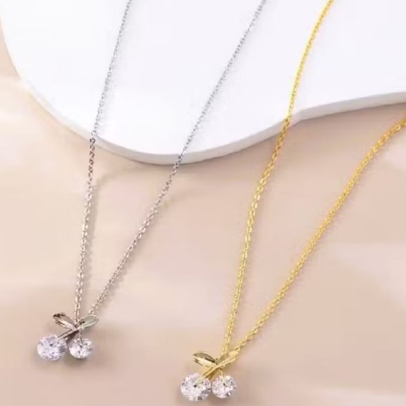 Kalung Wanita Chery / kalung buah chery / kalung Titanium Minimalis