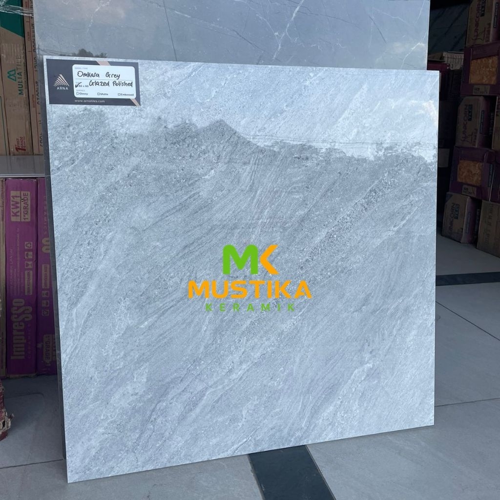 GRANITE LANTAI 60x60 OMKARA GREY / ARNA / GLOSSY