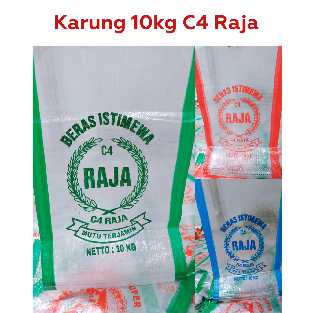 Karung beras 10kg  C4 Raja ( Isi per 50Lembar)