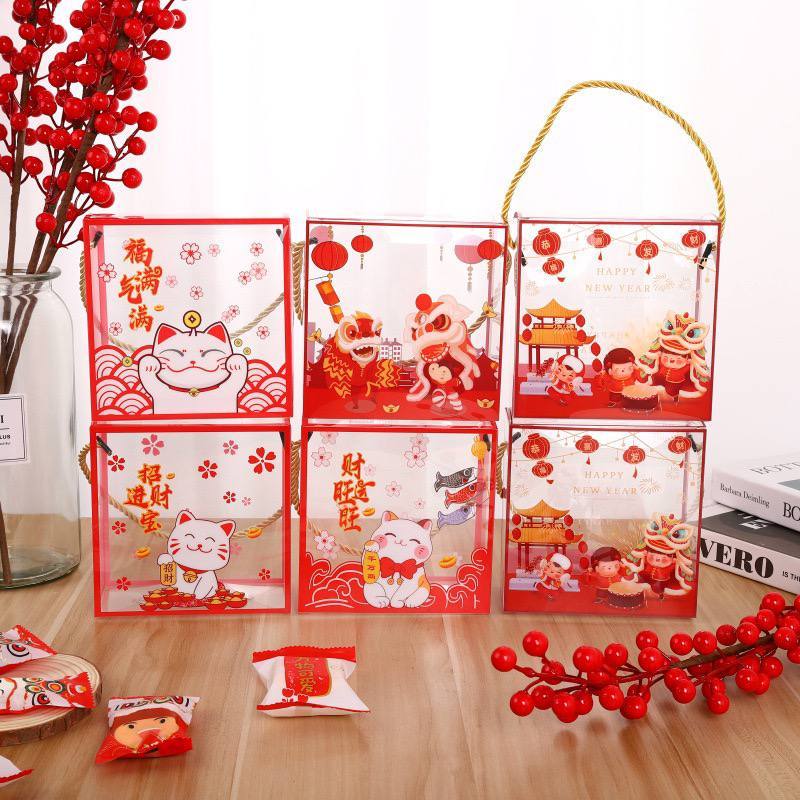 Box Hampers Bening Imlek/ Box Tenteng Mika Barongsai Imlek/ Box Mika Hampers Imlek New Year Chinese