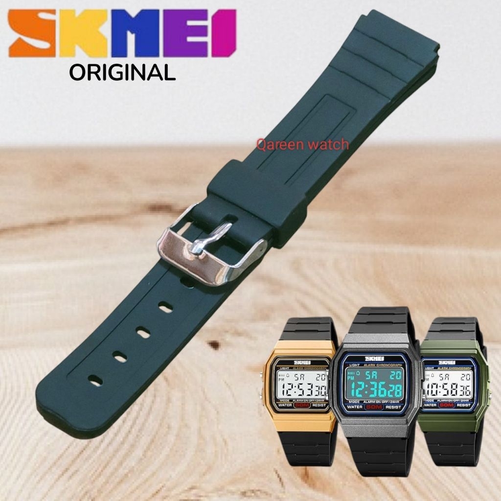 Strap Tali Jam Tangan Skmei 2042  TALI JAM SKMEI 2042 KARET HITAM
