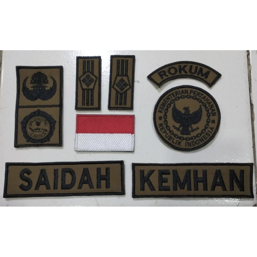 bordir pdl loreng kemhan terbaru  bordir loreng komcad satu set/pereka/velcr