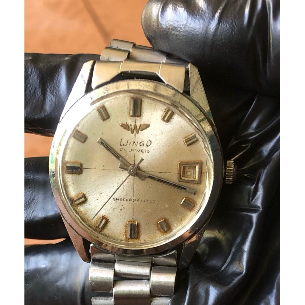 RARE Jam Tangan Pria Wingo 21J Shockprotected Manual Mulus