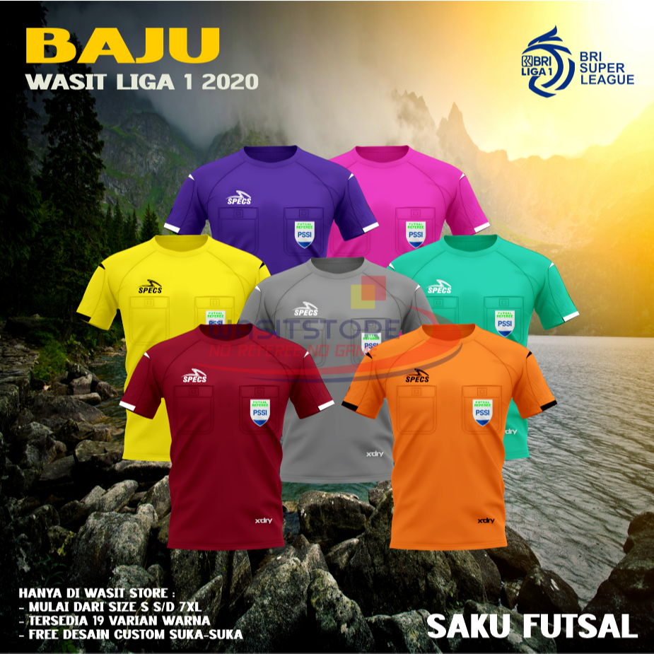 BAJU WASIT FUTSAL - MD: 2020 ( LOGO: SAKU FUTSAL REFEREE )