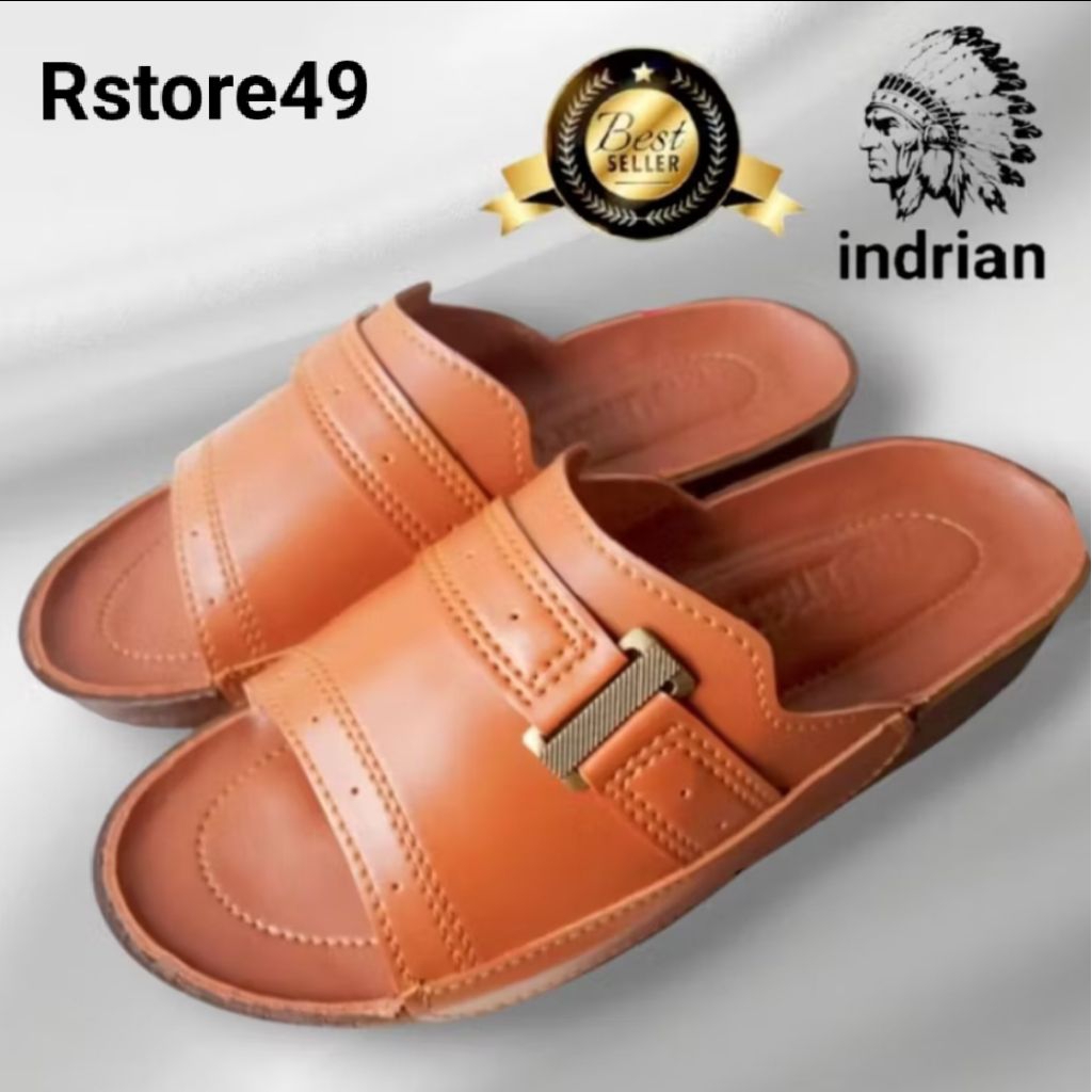 sandal kulit pria indrian 437 original Tan/sandal kulit pria/sandal kulit indian