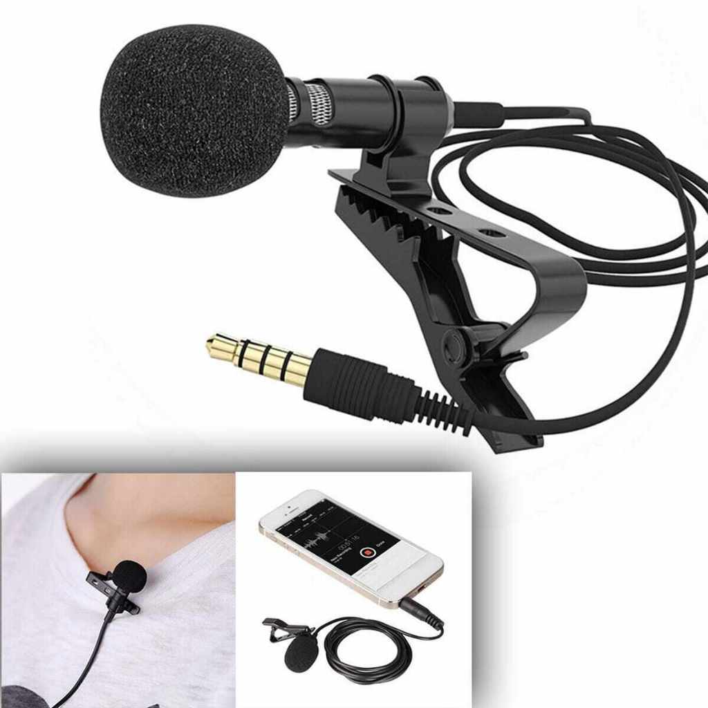 MIC TIKTOK LAV CLIP ON 3.5 AUX MICROPHONE / MICRO-CRAVATE MIC-01 Mic Clip On Audio Karaoke Microphon