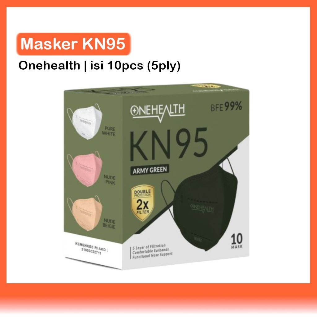 OneHealth Masker Medis KN95 5 Layer Surgical Face Mask Box isi 10 Pcs