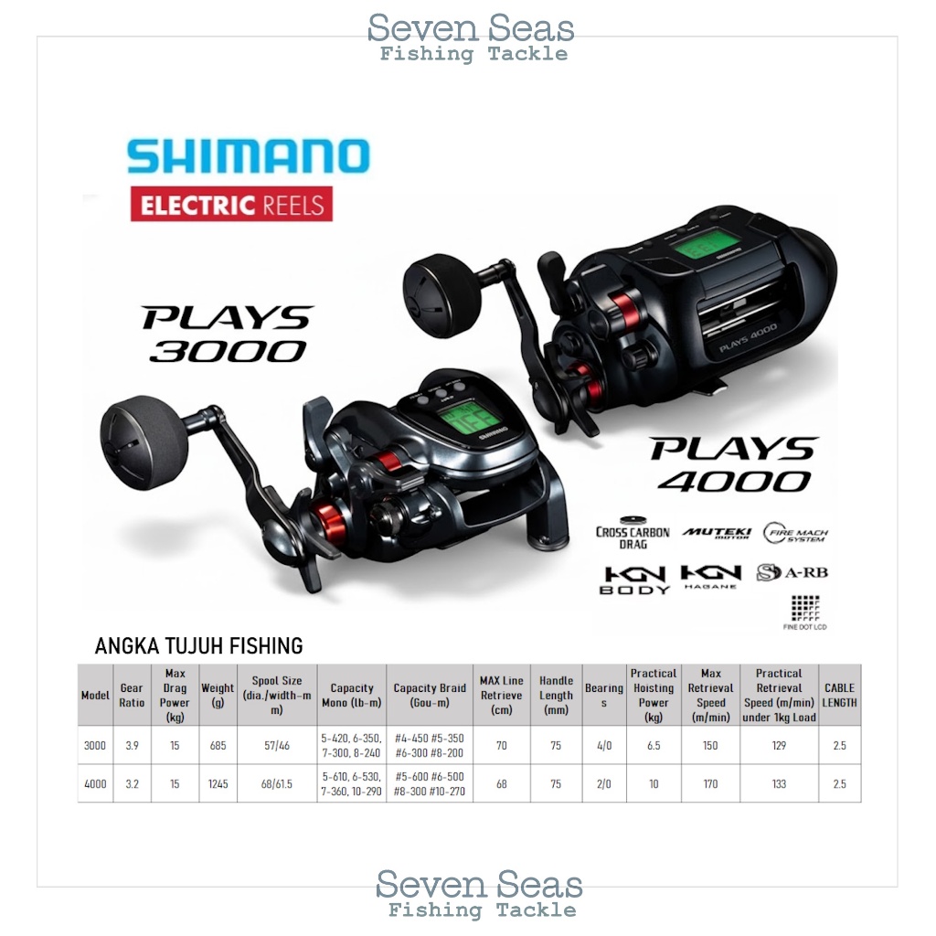 Reel Pancing Electric Shimano Plays 3000 4000