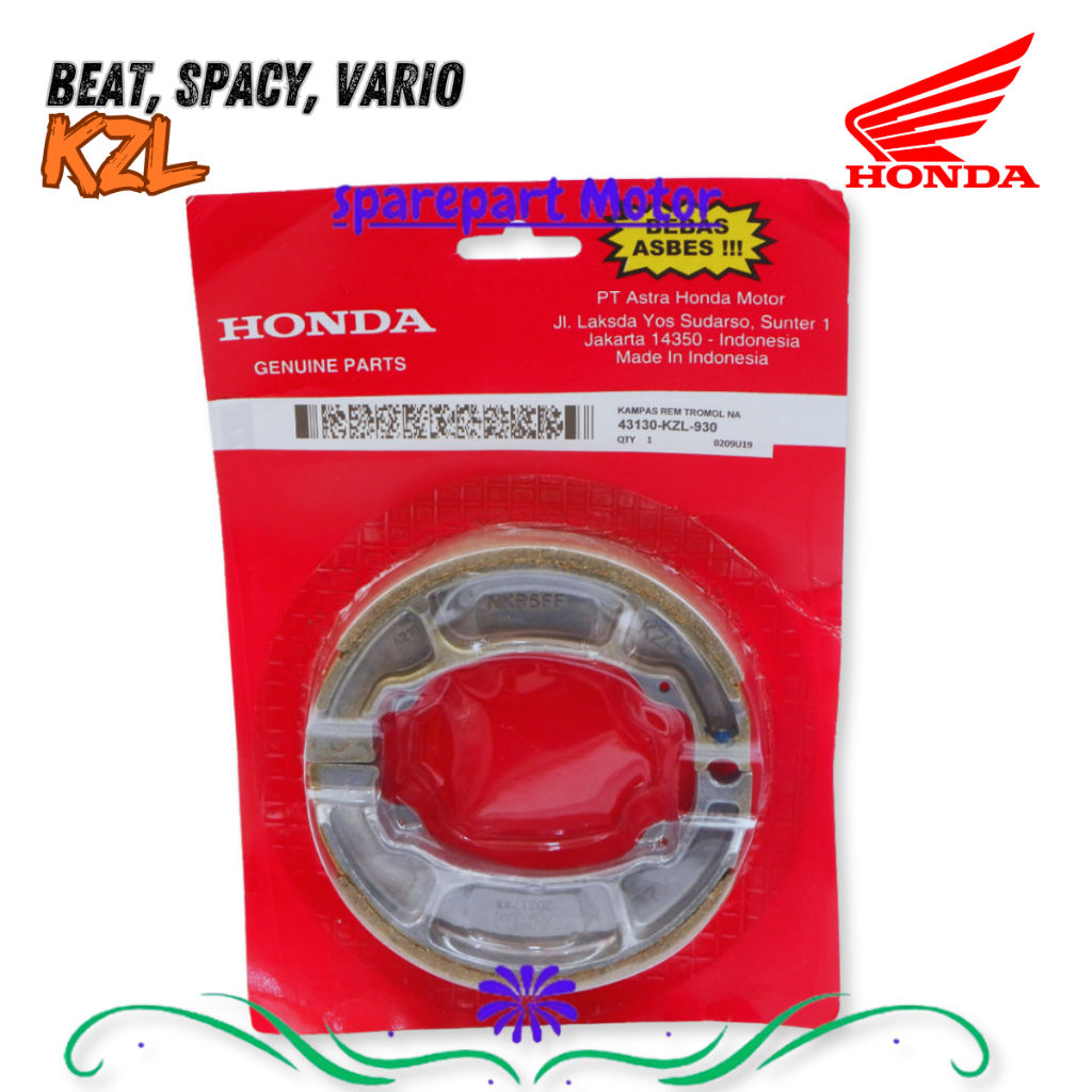 kampas rem belakang beat - Kampas Rem Tromol Belakang Honda Beat KZL original