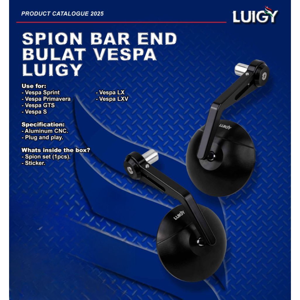 Spion Jalu Bar End Vespa Matic Universal Luigy