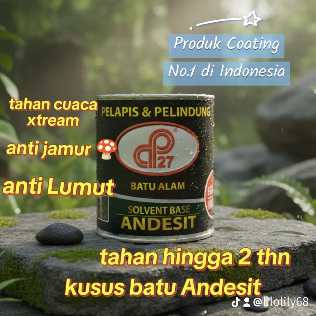 Coating batu alam andesit doff CP27 / pelapis batu alam andesit art / perawatan batu andesit doff