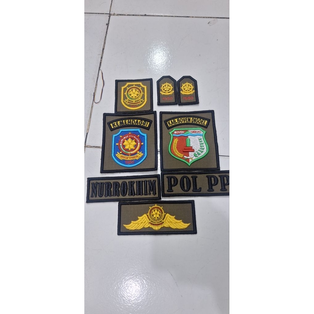 BORDIRAN Timbul 1 set /ATRIBUT SATPOL PP PDL