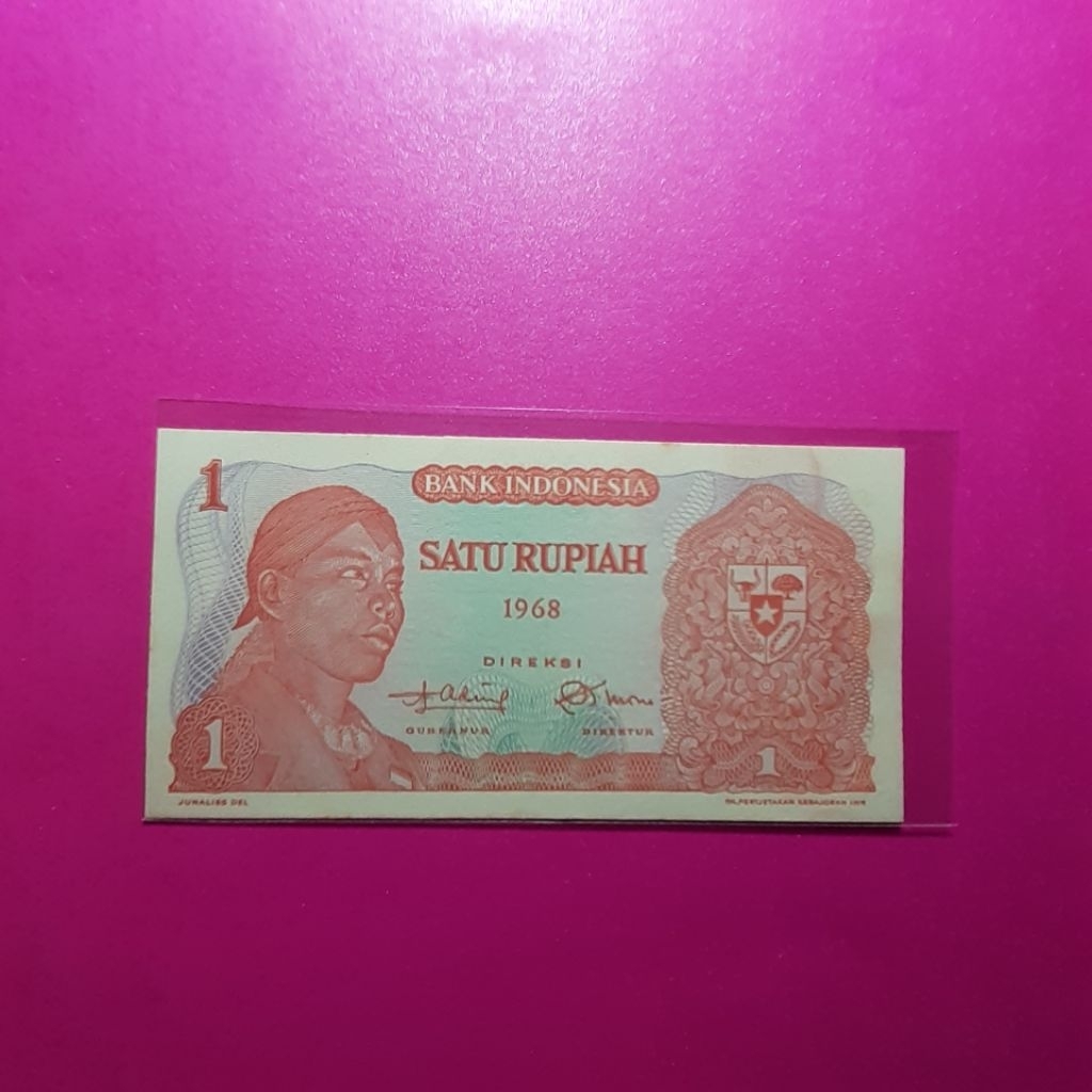 uang kuno 1 rupiah sudirman tahun 1968